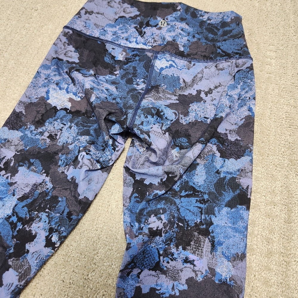 Lululemon Leggings Women 4 Wunder Under 7/8 High Rise Screen Camo Multi